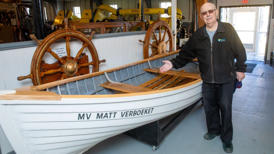 <who>Photo Credit: NowMedia/Gord Goble</who> Matt the boat and Matt the president