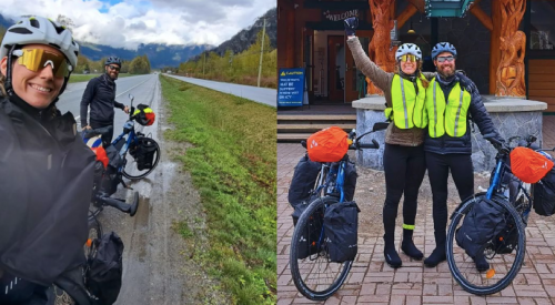 Couple biking from the West to East Coast of Canada for reforestation 