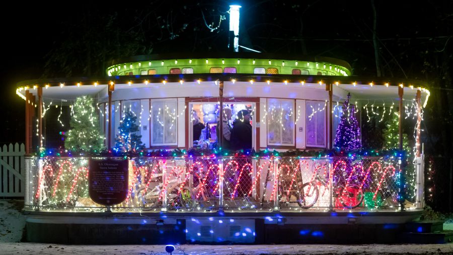 <who>Photo Credit: NowMedia/Gord Goble</who> The "Ladies Saloon" as a Christmas charitable toy store