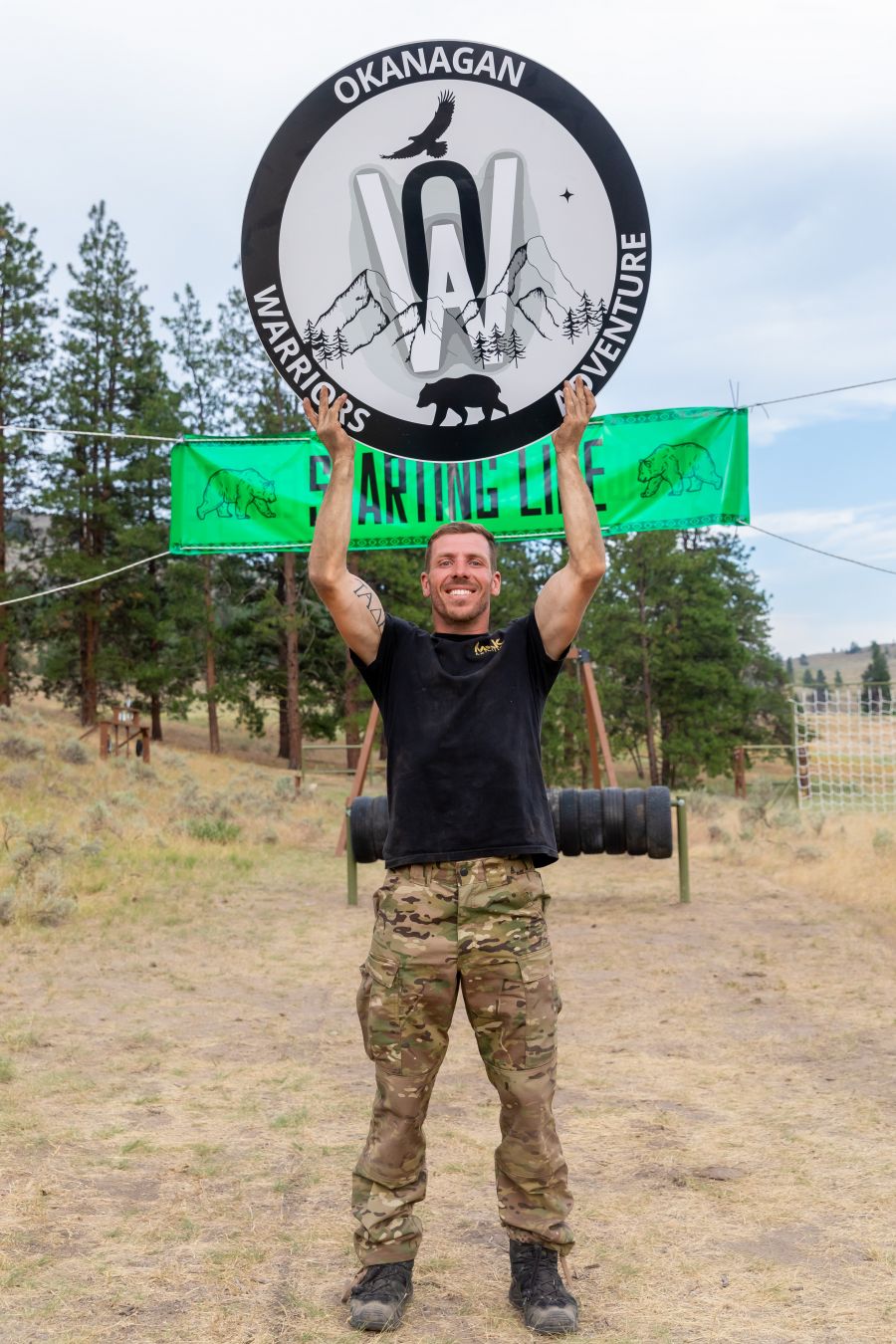 <who>Photo Credit: Gord Goble</who> Jeff Malek at his brand new obstacle course