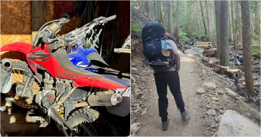 <who> Photo credit: RCMP </who> The red Honda (left) that Benastick (right) was seen riding.