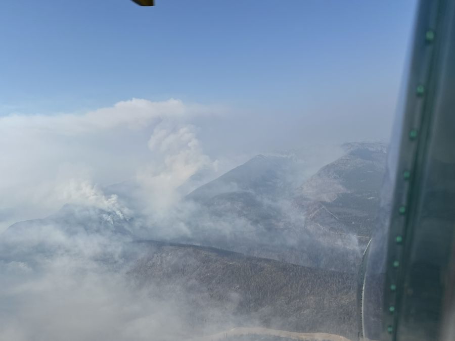 <who> Photo Credit: BCWS </who> Sept. 4, aerial view of the wildfire
