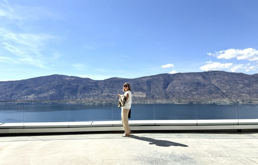 </who>The view from the 6,000-square-foot patio that converts to a crush pad during grape harvest.