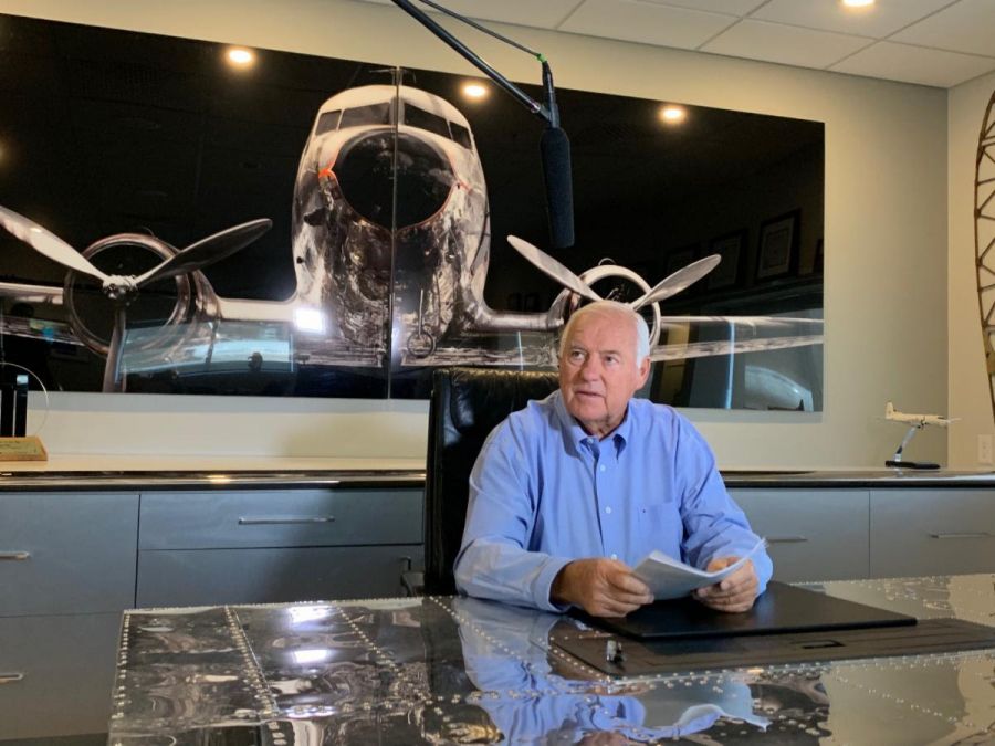<who>Photo courtesy of KF Aerospace</who>Barry Lapointe recently in his office.