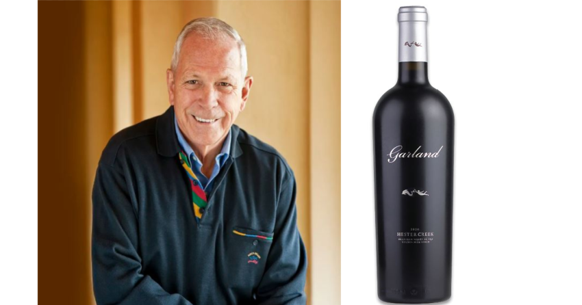 <who>Photo credits: Hester Creek</who>Curt Garland, the owner of Hester Creek Winery in Oliver, passed away last week. He's pictured here beside the winery's signature red wine named after him -- Garland.