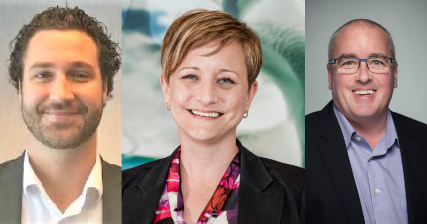 </who>Three people from Kelowna are on the new 2025 BC Hotel Association board of directors. From left, Cedric Younge from Hyatt Place, Tanya Stroinig from Prestige Hotels & Resorts and Edan Fay from The Royal.