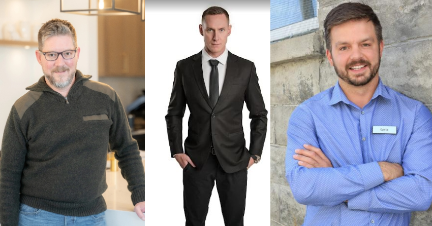 </who>Ryan Mayne, left, succeeds Kadin Rainville, centre, of Stonehaus Realty Kamloops as president. Gavin Thomas, right, succeeds Mayne as vice-president.