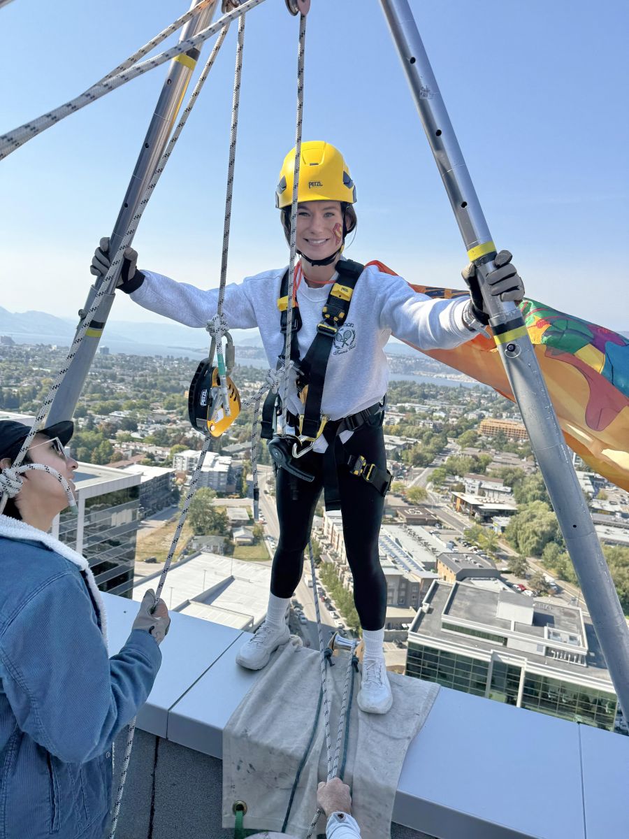 <who>Photo credits: Steve MacNaull/NowMedia Group</who>Braelyn Bjornson on the ledge.