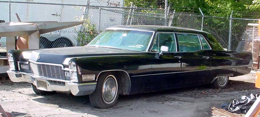 <who>Photo credit: Kelowna Museums Society HK993-031-001</who>This 1968 Cadillac Fleetwood limousine was used to chauffeur W.A.C. Bennett around during his final term in office, 1968-72.