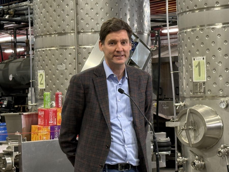 <who>Photo credits: Steve MacNaull/NowMedia Group</who>NDP Premier David Eby discussed the possible easing of short-term rental rules in Kelowna at a news conference Wednesday.