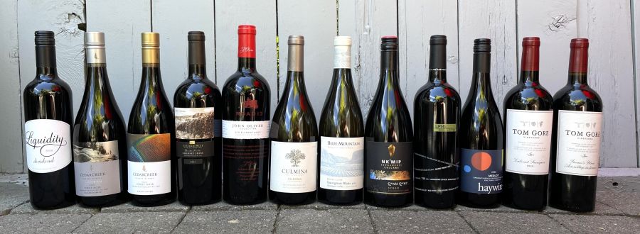 <who>Photo credit: Steve MacNaull/NowMedia Group</who>Choose whatever wines satisfy your Father's Day vibes. From left, Liquidity 2020 Dividend ($40), CedarCreek Platinum 2022 Pinot Noir ($68), CedarCreek Estate 2022 Pinot Noir ($31), Mission Hill Border Vista Cabernet Franc 2021 ($60), Road 13 2020 John Oliver 5th Element ($65), Culmina Dilemma 2020 Chardonnay ($38), Blue Mountain Estate Cuvee 2022 Sauvignon Blanc ($26), Nk'Mip Qwam Qwmt 2020 Syrah ($43), Laughing Stock 2021 Blind Trust ($33), Haywire 2022 Merlot ($33), Tom Gor 2020 Cabernet Sauvignon ($19) and Tom Gore Farmer's Blend ($22).