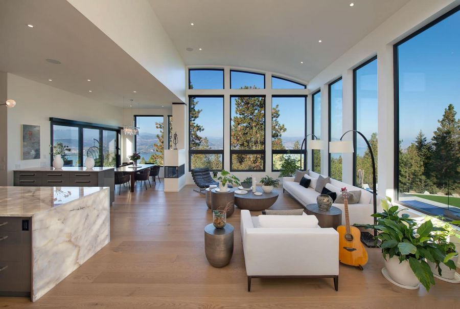 <who>Photo credit: All Elements</who>The living room of Le Montee, a luxury home that All Elements built.
