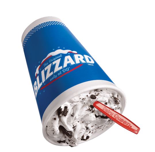 <who>Photo credit: Dairy Queen</who>Oreo cookie tends to be the most popular Blizzard from Dairy Queen in Canada.