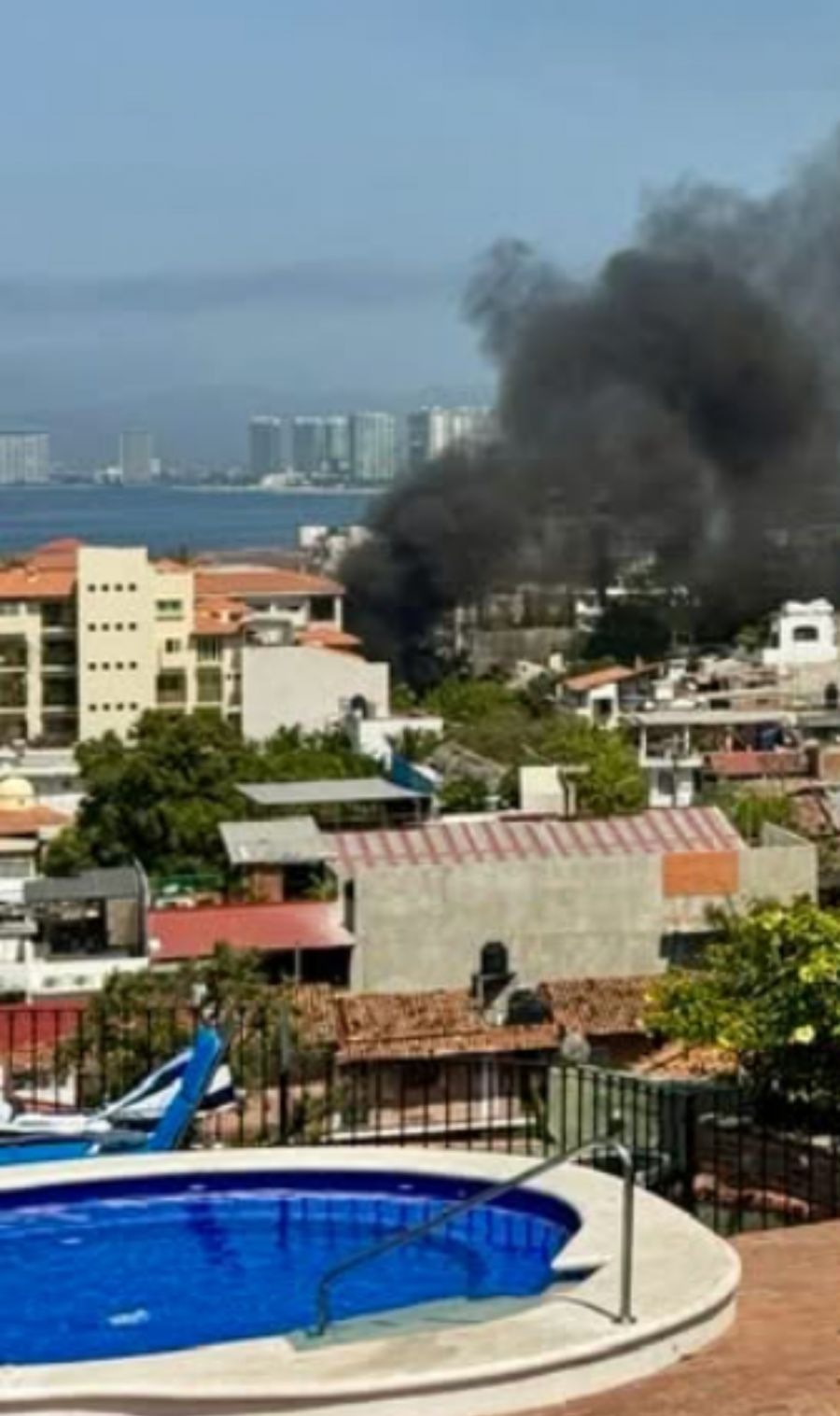 </who>Brenda Bachmann from Kelowna heard and saw at least 30 explosions and fires on Sunday in Puerto Vallarta. One such is pictured in this image from her Facebook.