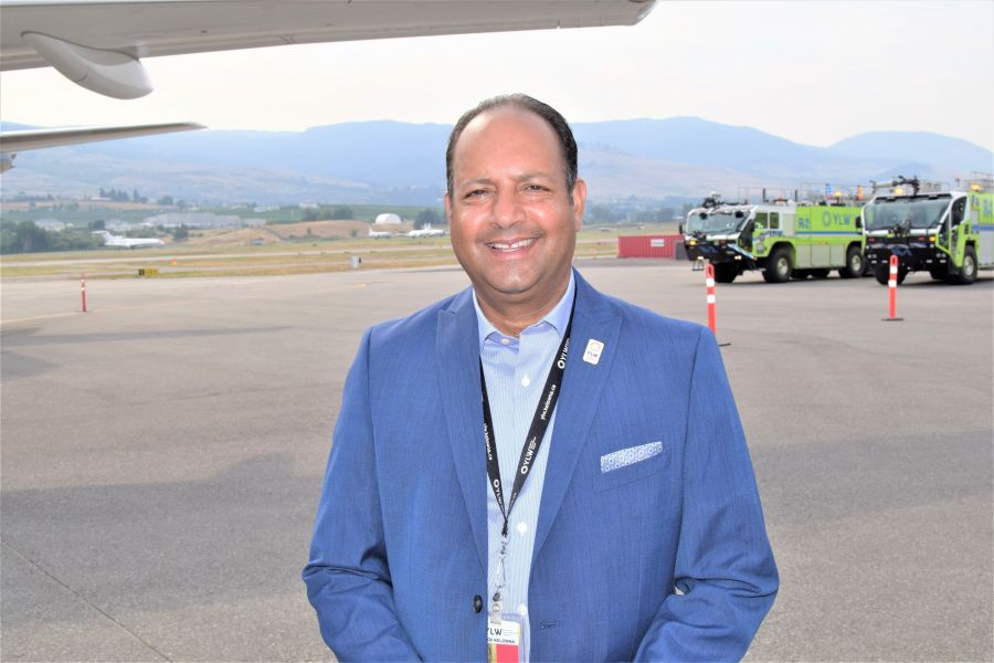 <who>Photo credit: Steve MacNaull/NowMedia Group file</who>Sam Samaddar is the CEO of Kelowna International Airport.