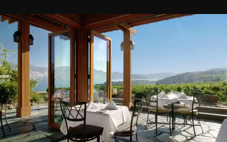 <who>Photo credits: Open Table</who>Old Vines Restaurant at Quails' Gate Winery in West Kelowna perennially makes the list of the top 100 most romantic restaurants in Canada.