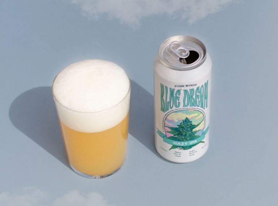<who>Photo Credit: Four Winds Brewing</who>The Blue Dream Hazy IPA was a winner at the 2025 Canadian Brewing Awards.