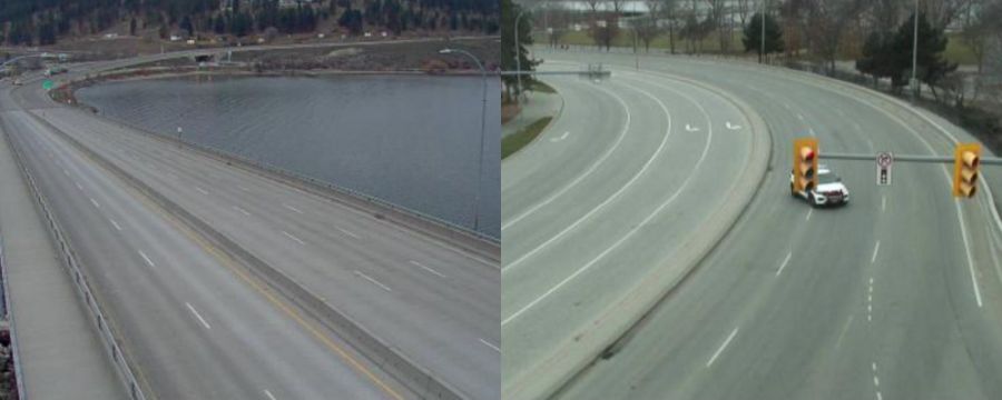 <who>Photo Credit: DriveBC webcams</who>The Bennett Bridge as of 9 am.