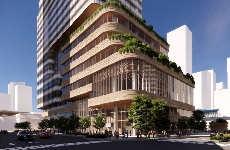 <who>Photo Credit: Government of BC</who>The future home of SFU's school of medicine from the other side.