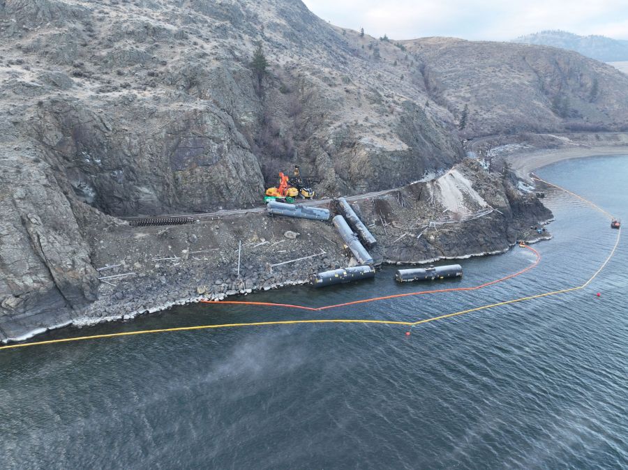 <who> Photo Credit: BC government</who> The scene of the derailment earlier this week.