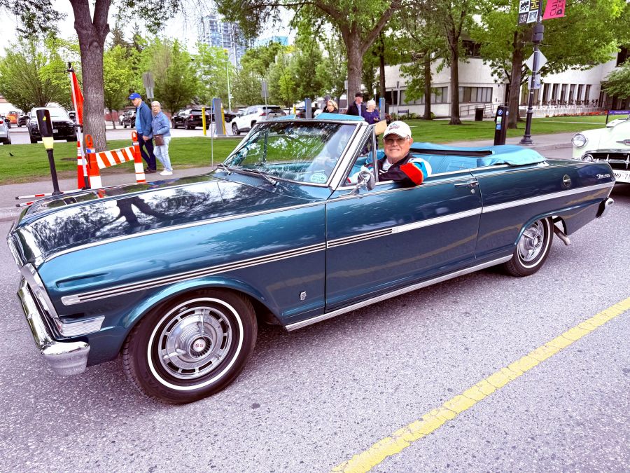 </who>Rockets fan Terry Johnson drove his 1963 Chevy Nova SS convertible in the parade.