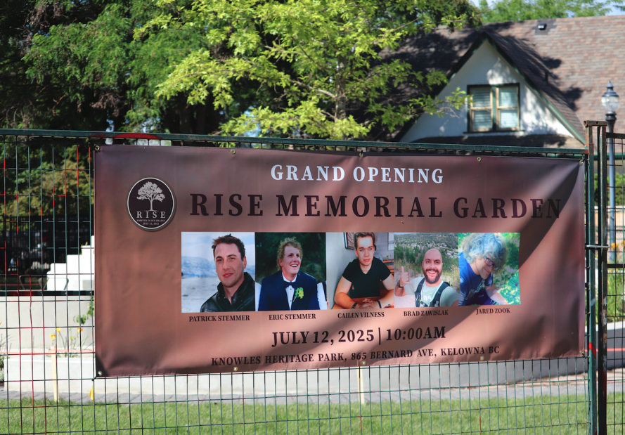 <who> Photo credit: NowMedia/Corvin Vaski </who> The tribute to the victims of the Kelowna tragedy.