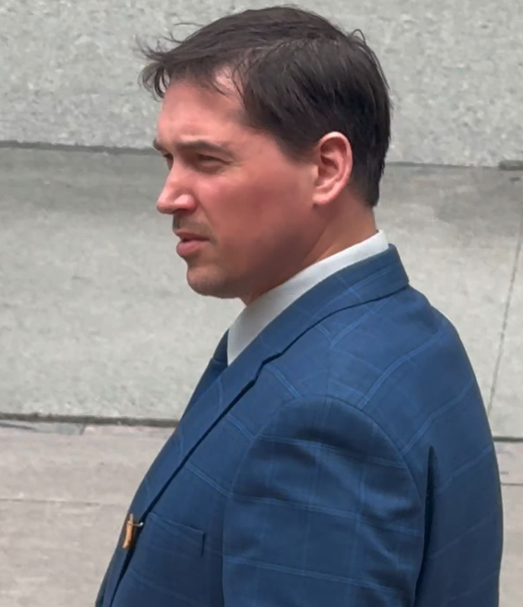 <who> Photo credit: Bob Mackin/LJI </who> Brendan Tomas Boylan of Prince George leaves Vancouver court on Wednesday, April 30, 2025.