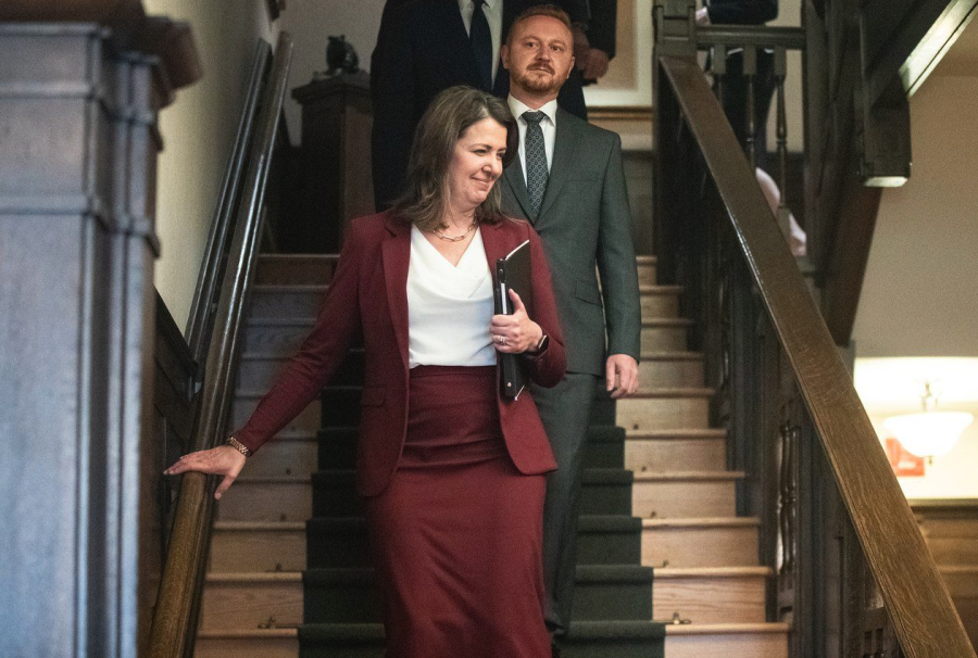 <who> Photo credit: Canadian Press </who> Alberta Premier Danielle Smith and Minister of Justice Mickey Amery.