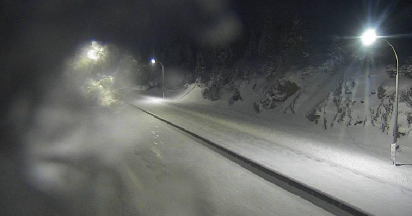 <who> Photo credit: DriveBC </who> The Coquihalla this morning.