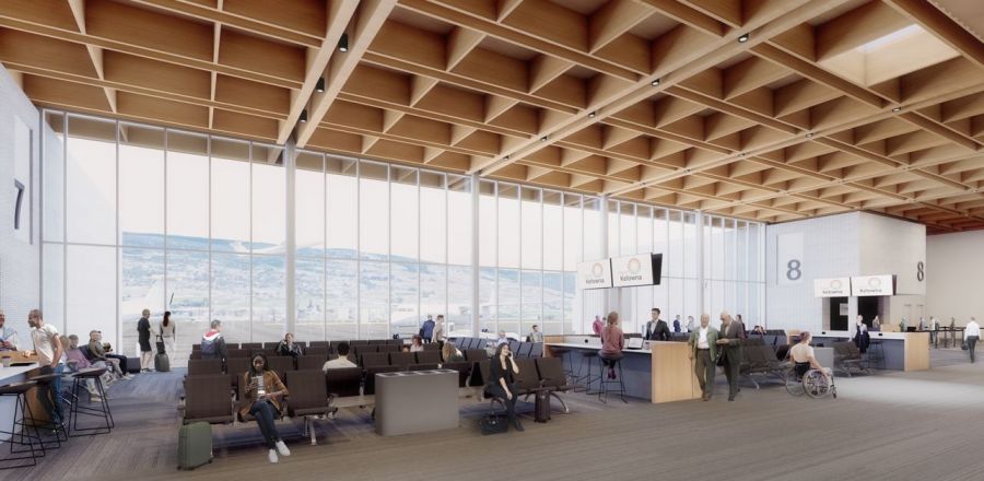 </who>A drawing of the new, twice-as-big departure lounge, which will open at the end of January.
