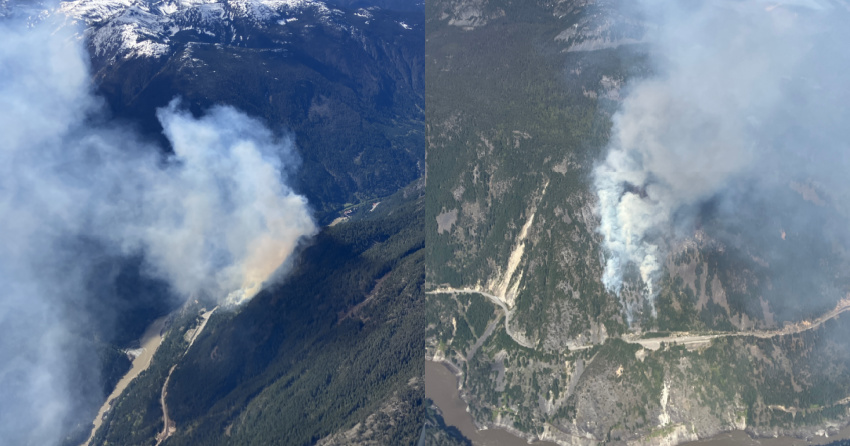<who>Photo Credit: BC Wildfire Service</who>Aerial shots of the Ferrabee wildfire.