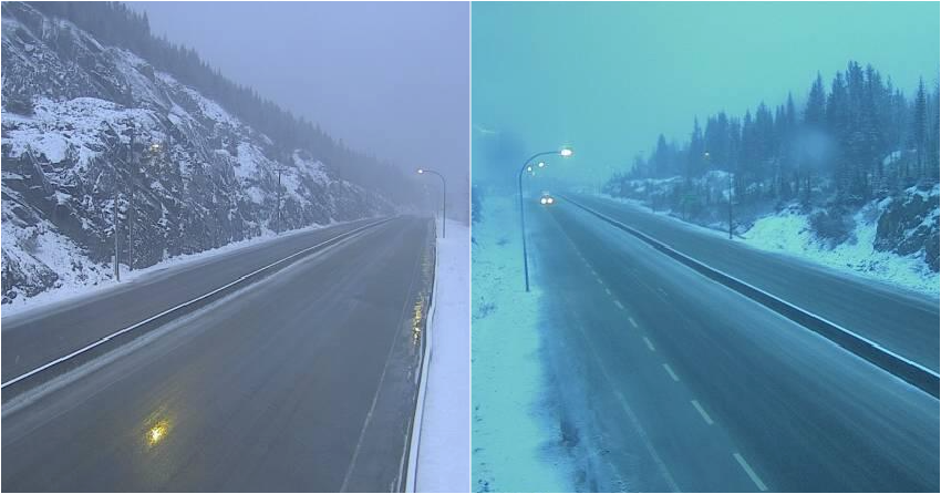 <who> Photo credit: DriveBC </who> The Coquihalla early this morning.
