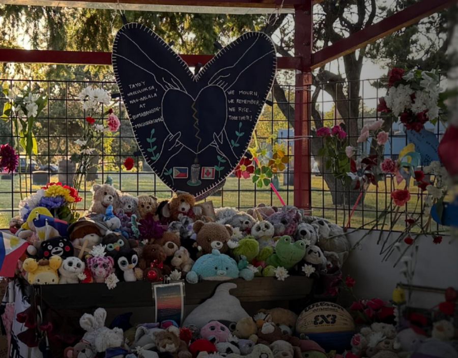 <who>Photo Credit: Filipino BC/Facebook</who>A memorial in Vancouver following the Lapu Lapu Day attack.