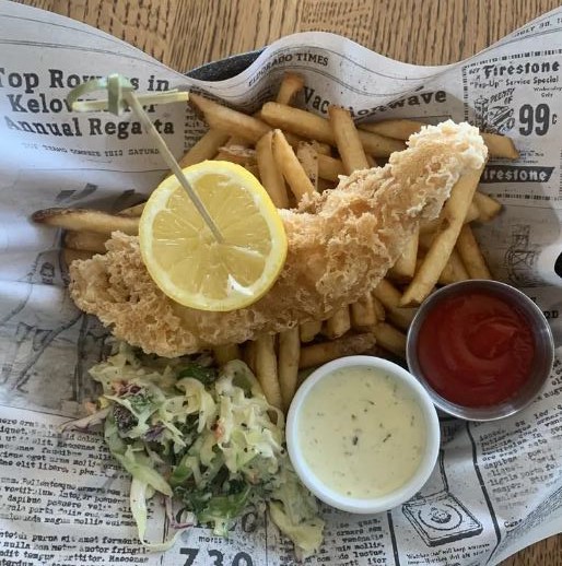 </who>Fish and chips at the Boardwalk.