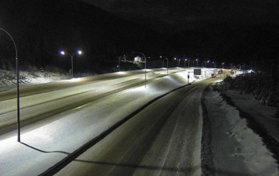 <who>Photo Credit: DriveBC</who>The Zopkios Rest Area near the Coquihalla Summit at 6:30 am Tuesday.