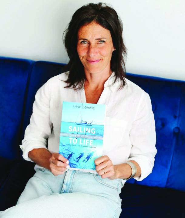 <who> Photo credit: Keith Lacey, Local Journalism Initiative </who> Annie Jomphe is the proud author of Sailing Back to Life, which was just released less than two weeks ago. The book chronicles the two years Jomphe, her husband and three young children spent two full years on a 45-foot sailing boat in the Caribbean Islands.