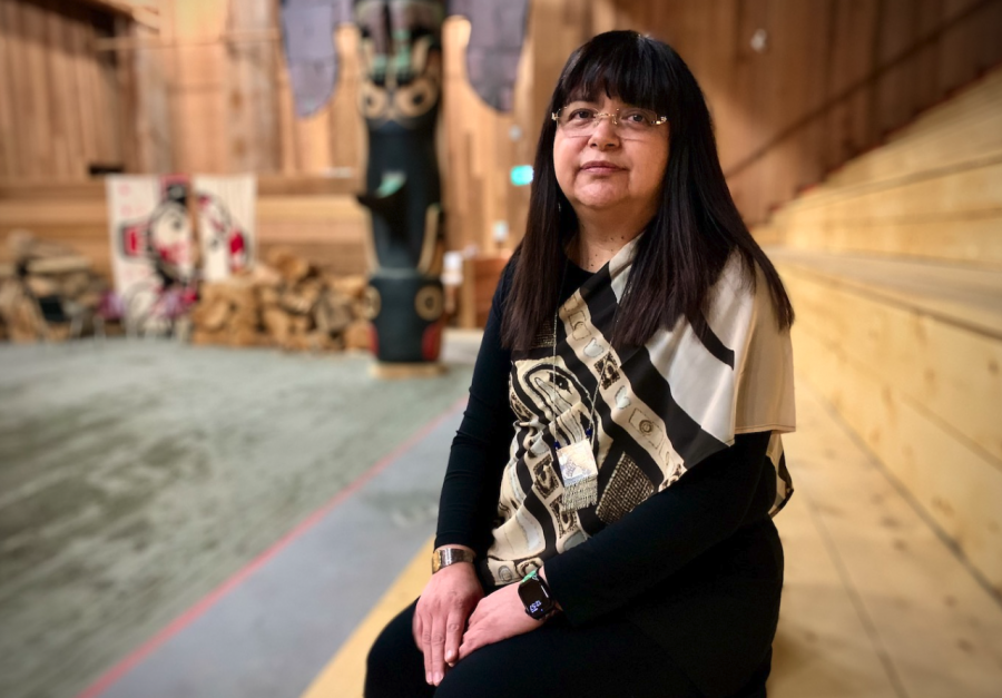 <who> Photo credit: LJI </who> Coastal First Nations President and Heiltsuk Chief Marilyn Slett said Hodgson's approach to meeting with leadership is 'disrespectful'.