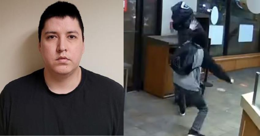 </who>David Morin (L)/Screenshot of footage of the January 2022 stabbing
