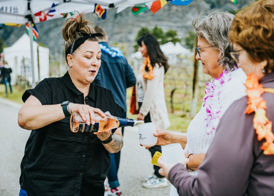 </who> Of course, wine is involved.