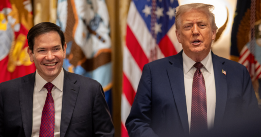 <who> Photo credit: The White House </who> Secretary of State Marco Rubio with President Donald Trump.