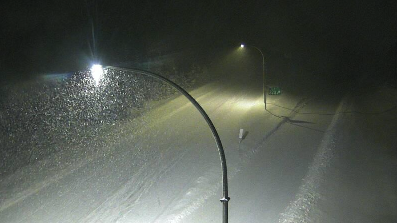 <who> Photo credit: DriveBC </who> The Coquihalla early today.