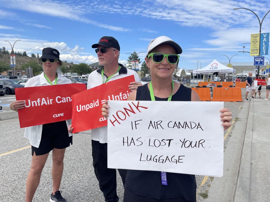 </who>All carrying a different message for Air Canada.