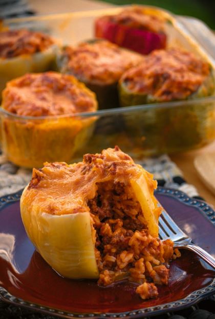 <who>The Davison Orchards Cookbook</who>Stuffed peppers.
