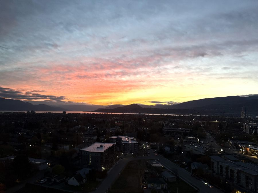 </who>A sunset photo taken from NowMedia Group's newsroom on the 16th floor of the Landmark 6 building in Kelowna.