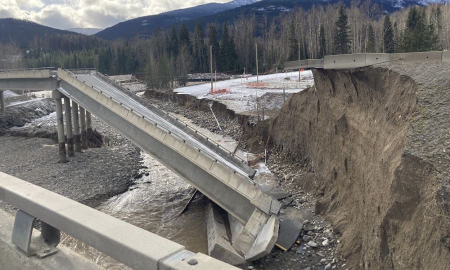 <who>Photo Credit: BC Ministry of Transportation and Transit</who>The Coquihalla Highway was severely damaged after an historic atmospheric river in November 2021. UBCO engineers have created a bridge screening index to help decision-makers prioritize bridge inspection and maintenance schedules.