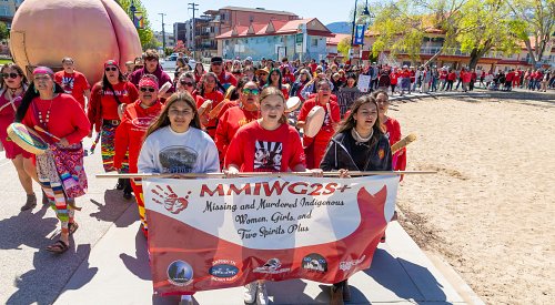 PHOTOS: Attendees flood Penticton waterfront for Red Dress Day 2025