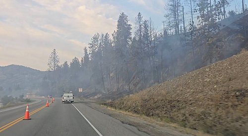 UPDATE: Motorhome crashing off Hwy 97 started Peachland wildfire