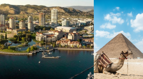 Kelowna is warmer than Hawaii, Egypt, Mexico City and Greece