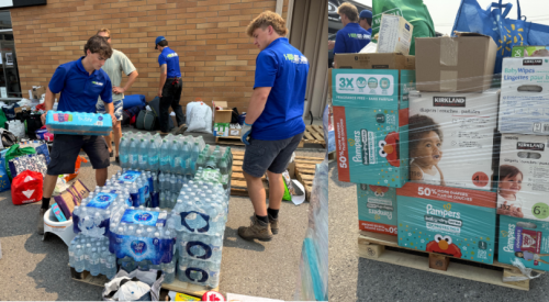 Pallets and pallets and pallets of donations from Kelowna for Summerland wildfire evacuees