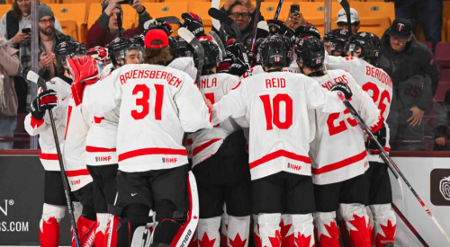 Hage scores OT winner as Canada avoids upset against Latvia